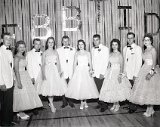 Class of 1960 Junior Prom.  L-R: Robert Faith, Karen Gempeler, Dennis Rinehardt, Barbara Gempler, Lee Studer, Judith Woodruff, John Hefty, Karen Bidlingmaier, John Holdrich, Carolyn Klassy.